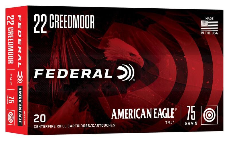 American Eagle Rifle, 22 Creedmoor, 75 Grain, Total Metal Jacket, 3300 fps